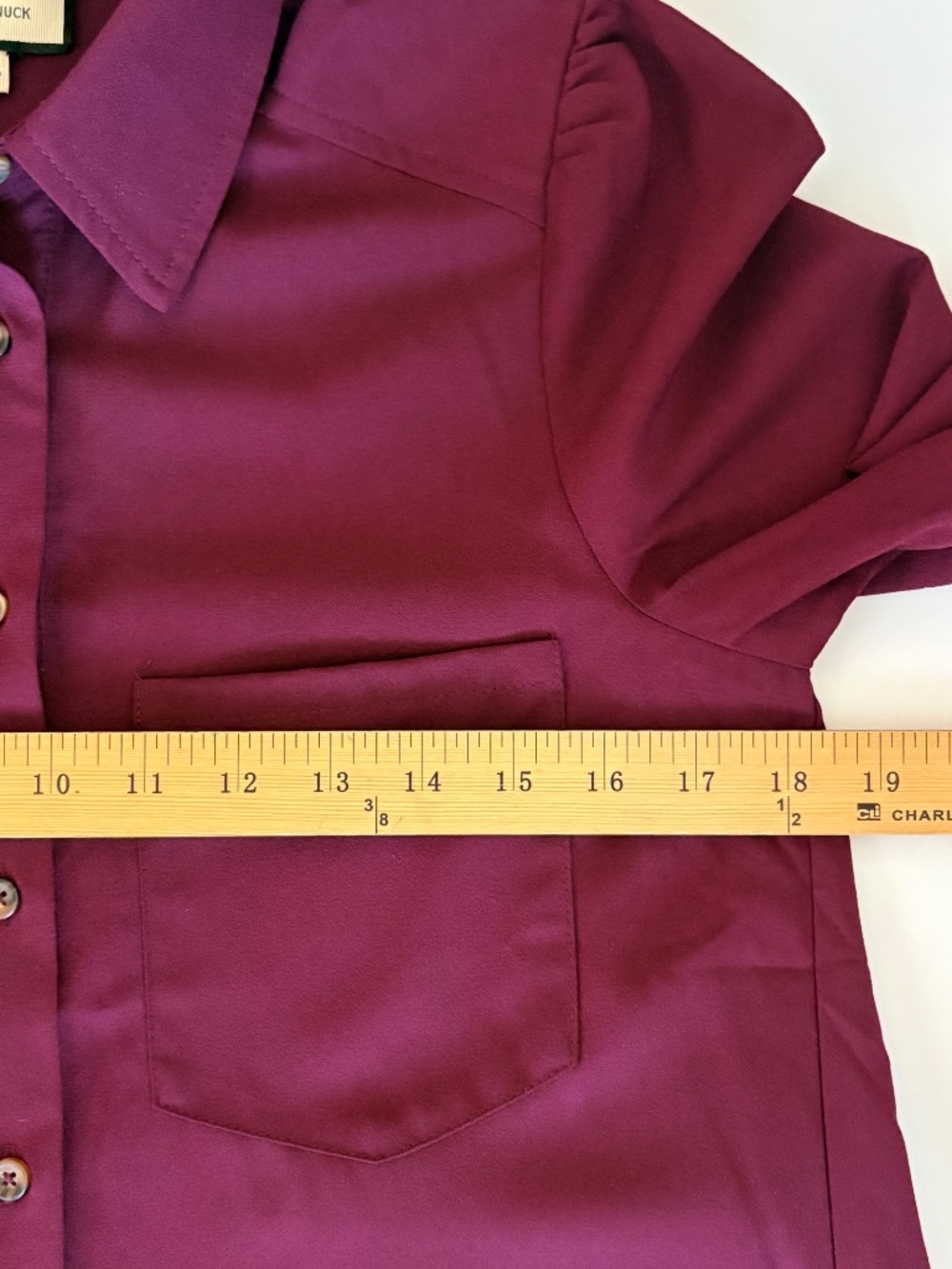 Tuckernuck Shirt Dress "Callahan" XS Wine Crepe Ruffle Relax Fit Stretch - Picture 11 of 11